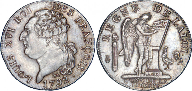 PÉRIODE RÉVOLUTIONNAIRE
1/2 ECU de 3 livres type "FRANÇOIS"
1792 A - SUP 55 (S...