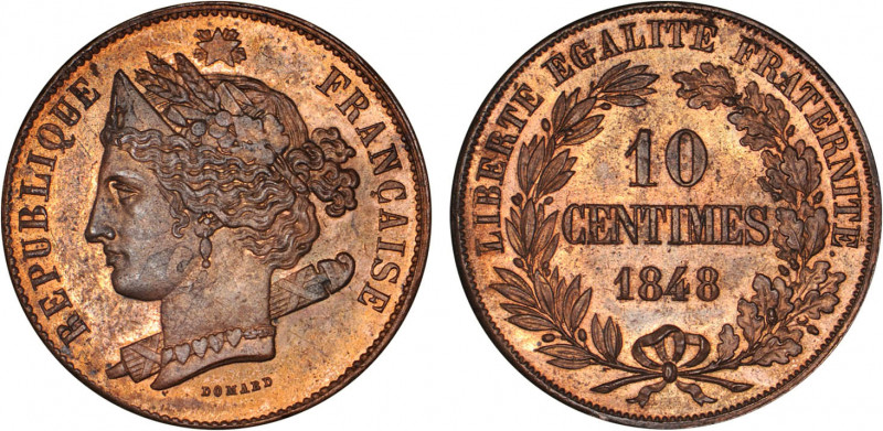DÉCIME, 10 CENTIMES
10 CENTIMES, concours de Domard
1848 - SPL 62 (SUP++)
Cui...
