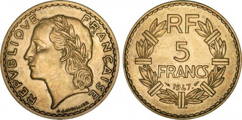5 FRANCS
5 FRANCS type Lavrillier (cuivre aluminium)
1947 - SUP 55 (SUP)
Très...