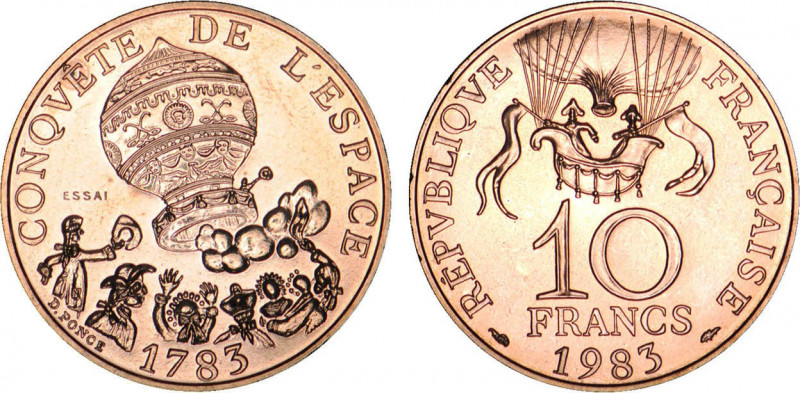 10 FRANCS
10 FRANCS conquête de l'espace
1983 - SPL 62 (SUP++)
ESSAI - Tranch...