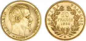 10 FRANCS OR
10 FRANCS or, Napoléon III tête nue, petit module, tranche lisse
1854 A - SUP 58 (SUP)
Rare !


G 1013, F 505, KM# 784-2
PARIS - O...