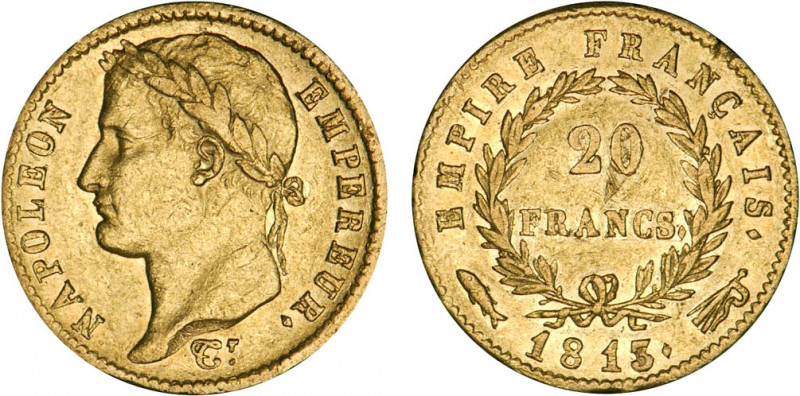 20 FRANCS OR
20 FRANCS or, Napoléon Ier au revers Empire Français
1813 Ut. - T...