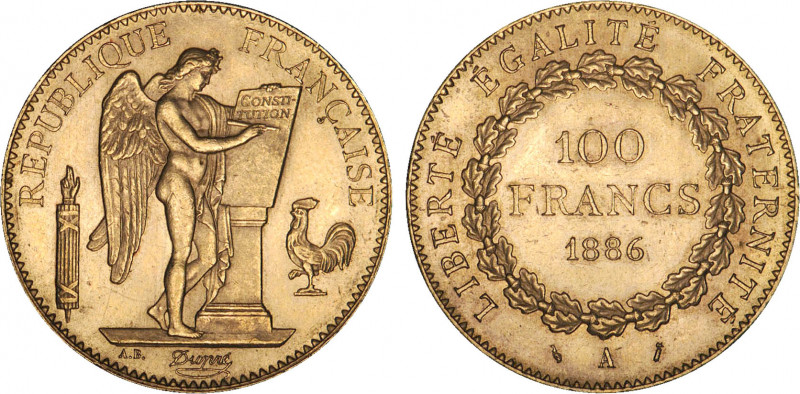 100 FRANCS OR
100 FRANCS or, "Génie", tranche : Dieu protège ...
1886 A - SPL ...