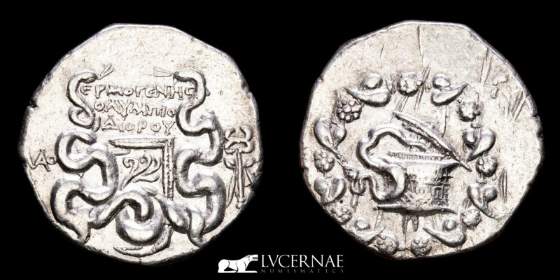 Ancient Greek - Phrygia, Laodikeia - Silver Cistophoric Tetradrachm. - Circa 133...