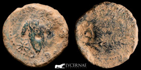 Acinipo bronze As 8.60 g., 25 mm. Málaga 150-50 B.C. Fine
