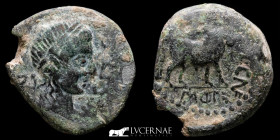 Castulo  Bronze Semis 13,69 g, 26 mm Castulo 100-50 B.C.  Good very fine