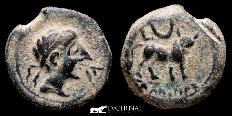 Ancient Hispania - Castulo (Linares, Jaen) 180-150 BC.- 
Bronze semis (6.10 g, 2...