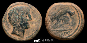 Sisapo Bronze As 13.86., 28 mm. Almadén, Ciudad Real 50-20 B.C. Good fine (MBC+)