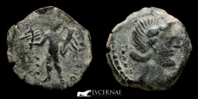 Hispain Julius Caesar times Bronze Semis 3.95 g., 19 mm. Corduba 44 BC Good very fine (MBC)