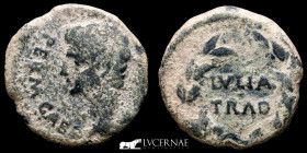 Augustus Bronze As 10.11 g., 25 mm. Algeciras, Cadiz 15-14 BC. GVF