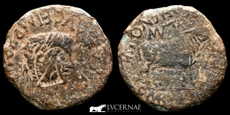 Roman Hispania - Tiberius (14 - 37 AD) Bronze As (9.93 g. 28 mm.), struck in the...