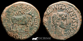 Tiberius Bronze As 12.93 g. 28 mm. Turiaso 14-37 A.D. nEF