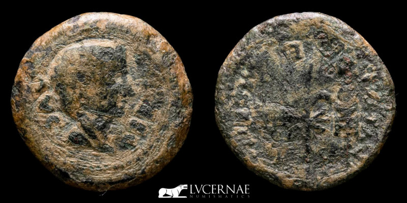 Ancient Hispania - Emerita Augusta. Bronze semis (5.36 g., 22 mm.). Augustus (27...