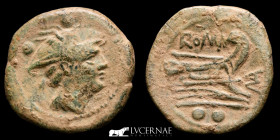 Roman Republic MA series Bronze Sextans 4,00 g, 20 mm. Rome 218-210 B.C. Good very fine