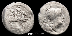 Anonymous Silver Denarius 3.41 g. 21 mm. Rome 211 BC.  Good very fine (MBC)