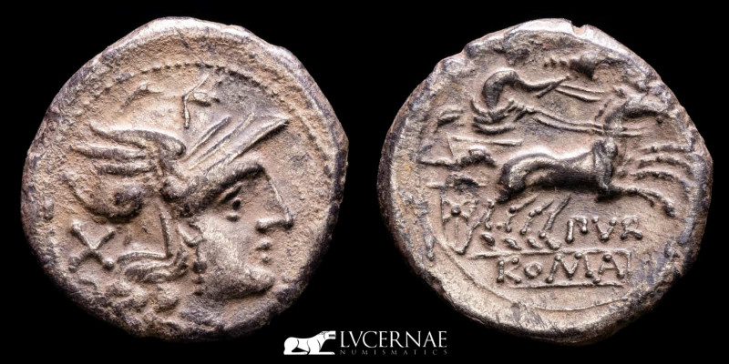 Roman Republic - Furius Purpurio silver denarius (3,50 g. 19 mm.). Rome, 169-158...
