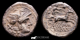 Furius Purpurio Silver Denarius 3.50 g. 19 mm. Rome 169-158 BC Good very fine