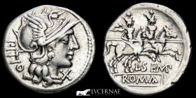 L. Sempronius Pitio Silver Denarius 3,81 g. 20 mm Rome 148 B.C. GVF