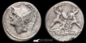 Q. Minucius M.f. Thermus Silver Denarius 3.75 g. 18 mm. Rome 103 B.C. Good very fine