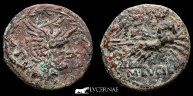 M Lucilius Rufus Fouree Denarius 2,81 g. 20 mm. Rome 105 B.C. VF