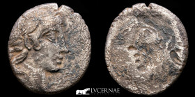 C. Vibius C.f. Pansa Silver Brockage Denarius 3,77 g. 18 mm. Rome 90 B.C. Good very fine