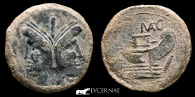Cnaeus Pompeius Magnus Æ Bronze As 20.19 g. 33 mm. Hispania 46-45 B.C. Good Very Fine