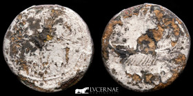 Mark Antony Silvered Bronze Fouree Denarius 2,80 g. 18 mm. Patrae 32-31 BC Good very fine