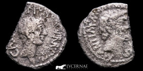 Octavian and Mark Antony Silver Denarius 3.19 g., 15-19 mm. Moving mint 41 B.C. VF
