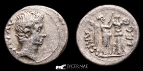 Augustus Silver Quinarius 1.86 g., 15 mm. Emerita. 25-23 B.C. nEF
