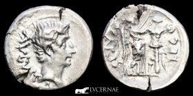 Augustus Silver Quinarius 1.70 g., 15 mm. Emerita. 25-23 B.C. Uncirculated