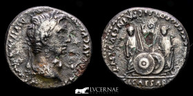 Augustus Silvered bronze Fouree denarius 3.23 g. 18 mm. Lugdunum 2 BC.- 4 AD. gVF
