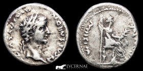 Tiberius Silver Denarius 3,65 g., 19 mm. Lugdunum 14-37 A.D. GVF
