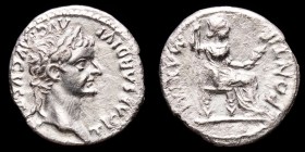 Tiberius Silver Denarius 3.23 g. 19 mm. Lugdunum 14-37 A.D. nEF/GVF