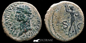 Claudius I (41-54 A.D.) Bronze As 11,19 g., 28 mm. Rome 41-50 A.D. GVF