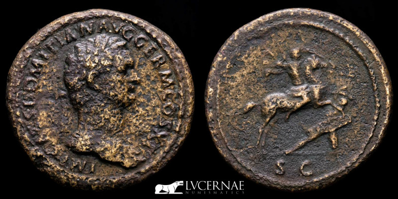 Roman Empire - Domitian (81-96 A.D.) Bronze sestertius (24,87 g., 35 mm.). Rome,...