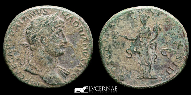 Roman Empire - Hadrian (117-138 A.D.). 
Bronze sestertius (26.94 g. 34 mm.). Min...