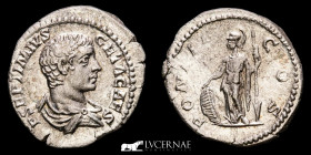 Geta Caesar Silver Denarius 2,94 g., 19 mm. Rome 202 A.D. AU