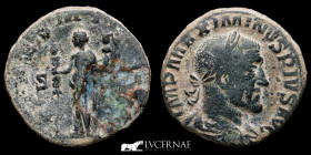 Philip I Æ Bronze Sestertius 17.53 g., 28 mm. Rome 244 A. D. Good very fine