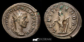 Philip II Silver Antoninianus 4,19 g 25 mm. Rome 244-249 AD GVF