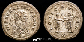 Aurelian Æ Silvered Bronze Antoninianus 4.57 g,. 24 mm. Serdica 270-275 A.D. nEF