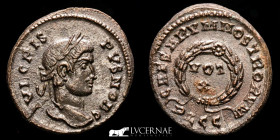 Crispus Caesar Silvered bronze Follis 3.83 g. 20 mm. Lugdunum 323-324 A.D. Extremely fine (EBC)