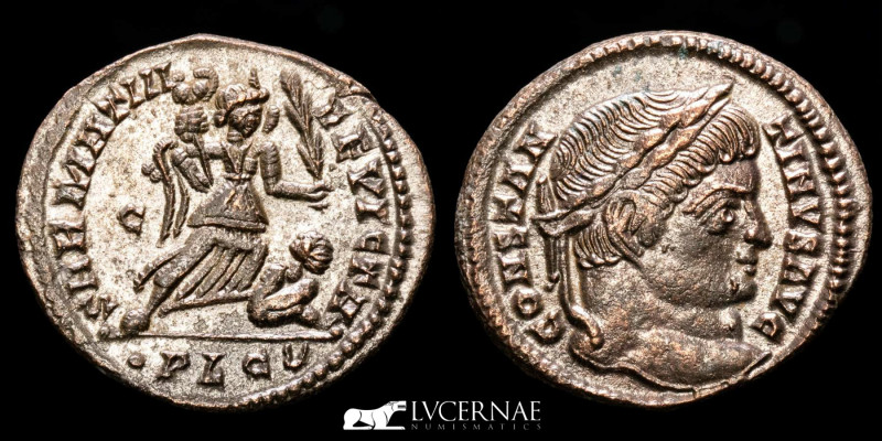 Roman Empire. Constantine I the Great (307-337 A.D.) Silvered bronze follis (2.6...