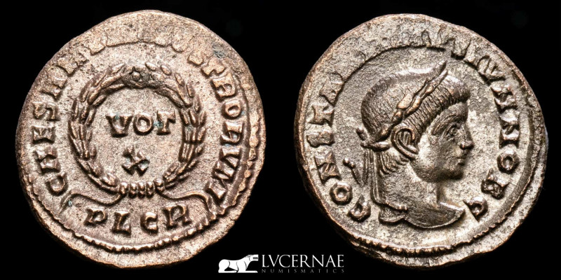 Roman Empire. - Constantine II, as Caesar. Silvered bronze Follis (2.94 g., 19 m...