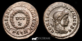 Constantine II Bronze Follis 2.94 g., 19 mm. Lugdunum 321 A.D. Good very fine