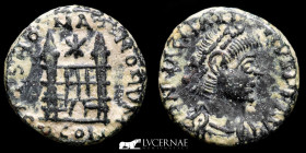 Magnus Maximus  Æ Bronze Nummus 1.32 g. 12 mm. Constantinople 383 A.D. nEF