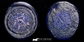 Fatimi Glass Weight 2.32 g., 22 mm. Egypt 1036-1094 A.D. - 427-487h. Very fine