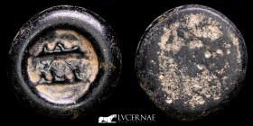 Fatimi Glass Weight 1.52 g., 16 mm. Egypt 1036-1094 A.D. - 427-487h. Very fine