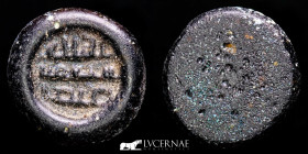Fatimi Glass Weight 1.40 g., 16 mm. Egypt 1036-1094 A.D. - 427-487h. Very fine