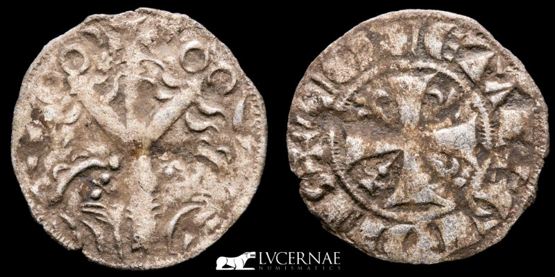Spain - Alfonso IX (1188-1230) billon Dinero (0.65 g 17 mm). No mint. 

+ IADEFO...