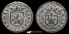 Felipe III (1598-1621) bronze 8 maravedis 6,53 g. 28 mm. Segovia 1607 Good very fine (MBC+)